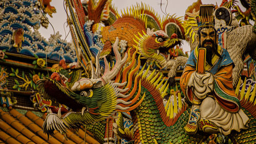 Low angle view of statue in temple