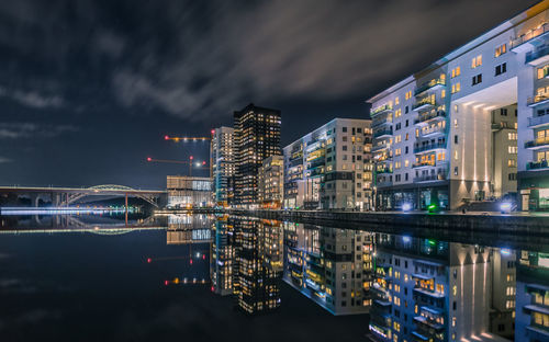 Illuminated city at night