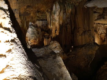 Low angle view of rock formation in cave