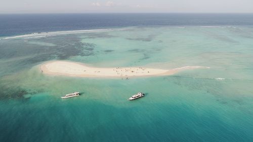 High angle view of sea against sky