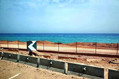Scenic view of beach against sky