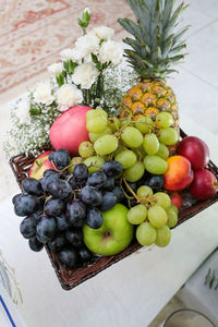 High angle view of fruits