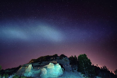 Scenic view of star field against sky at night