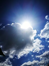 Low angle view of clouds in blue sky