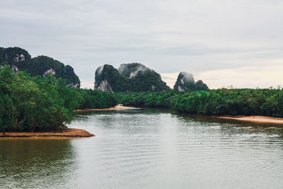 Scenic view of river against sky