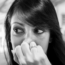 Close-up of thoughtful woman