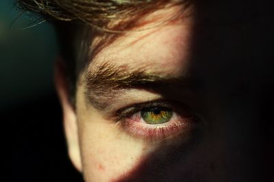 Close-up portrait of man eye