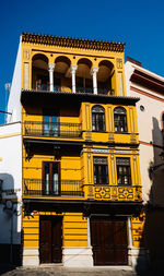 Low angle view of building against clear sky