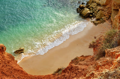 Rock formation on beach