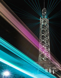 Low angle view of illuminated bridge
