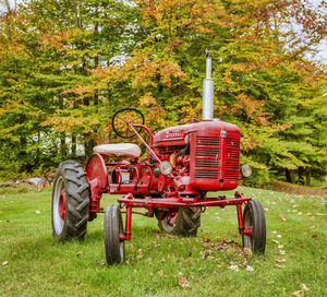 Tractor in field