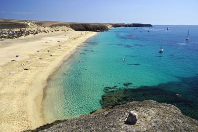 High angle view of beach