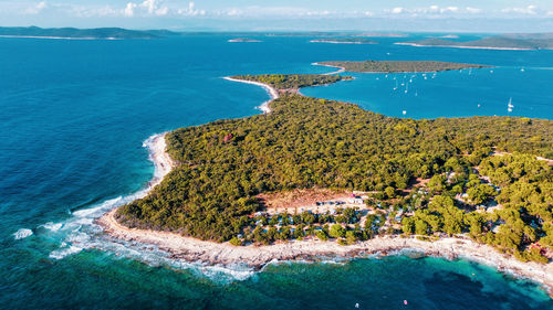 High angle view of beach