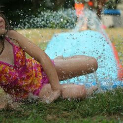 Girl enjoying at water park