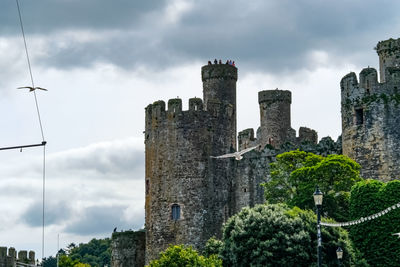 Low angle view of historical building against cloudy sky