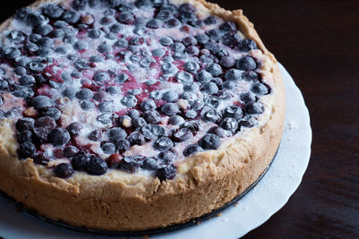 Close-up of dessert in plate on table