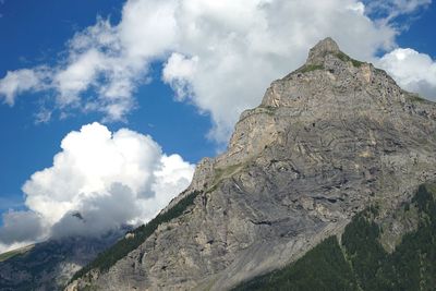 Low angle view of mountains against sky