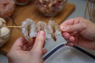 Close-up of person holding ice cream