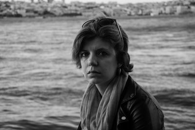 Portrait of young woman at beach