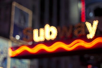 Defocused image of illuminated lights