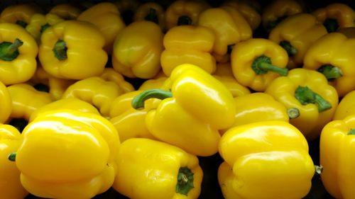 Full frame shot of yellow bell peppers