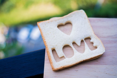 Close-up of bread on table