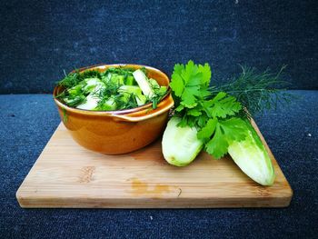 Close-up of vegetables on table