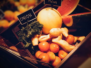 Close-up of vegetables for sale in market