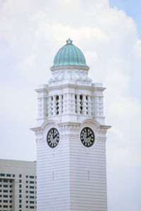 Clock tower against sky in city