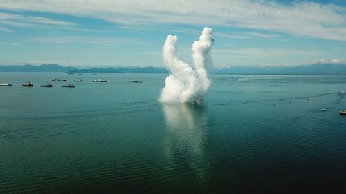 Panoramic view of sea against sky