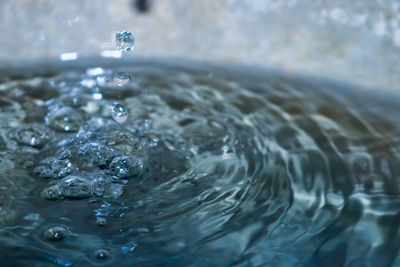 Close-up of bubbles in water