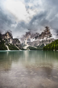 Scenic view of lake and mountains