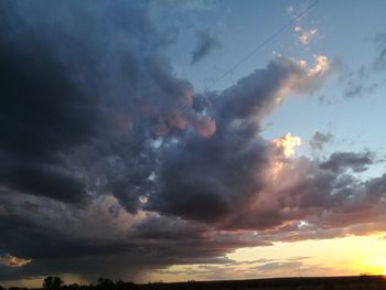 Low angle view of sky at sunset