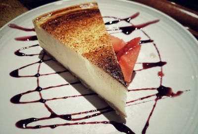 High angle view of ice cream on table