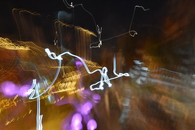 Close-up of illuminated building at night