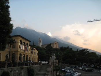 View of city at sunset