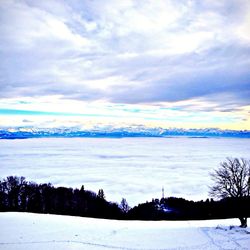 Scenic view of snow covered landscape