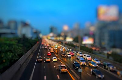 High angle view of traffic on city street