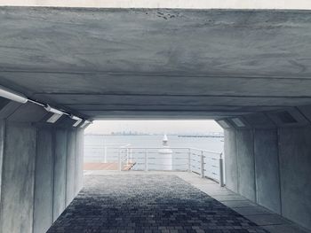 View of empty bridge over sea