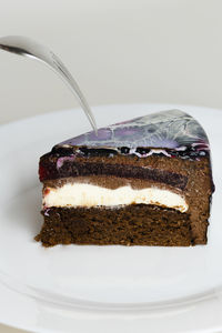 Close-up of cake in plate