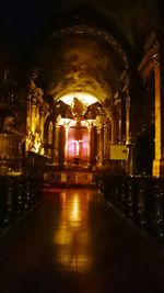 View of illuminated building at night