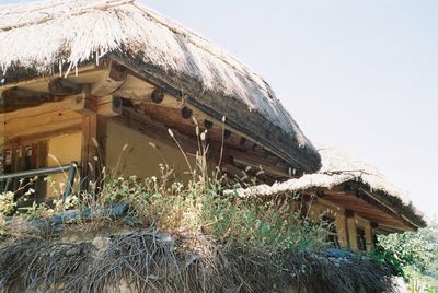 Low angle view of building against clear sky