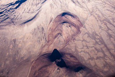 High angle view of snow on kilimanjaro 