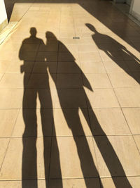 Shadow of man on wall