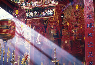 Spiral incenses in temple