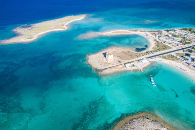 High angle view of beach