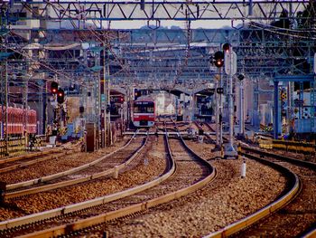 Railroad tracks against sky