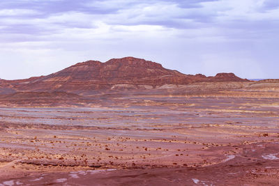 Scenic view of arid landscape against sky