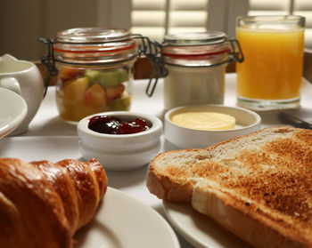 Close-up of food on table