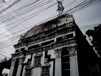 Low angle view of power lines